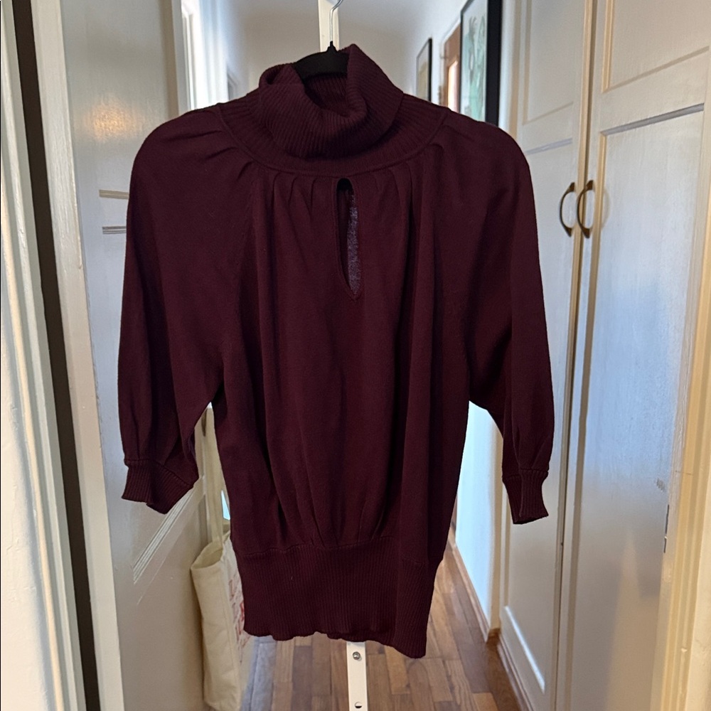 Nine West Purple Cowl Neck Sweater with key hole L